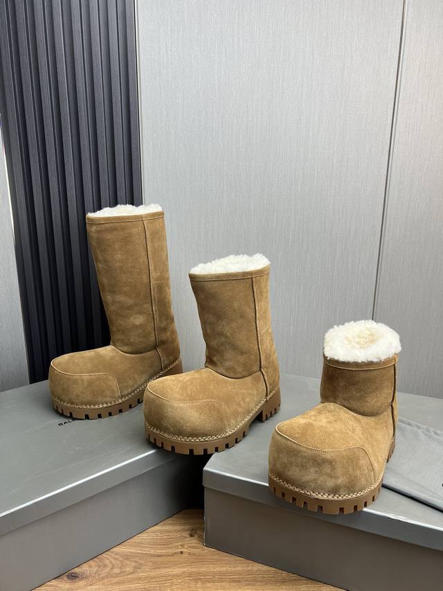 工厂价 男款20 Balenciaga巴黎世家滑雪系列高靴 爆款情侣热卖 Skiwear最新款阿拉斯加雪地靴 正品rmb9 购入开发 完美复刻 设计师推出探索时